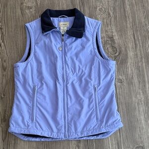L.L. Bean Light Purple Vest with Dark Blue Collar